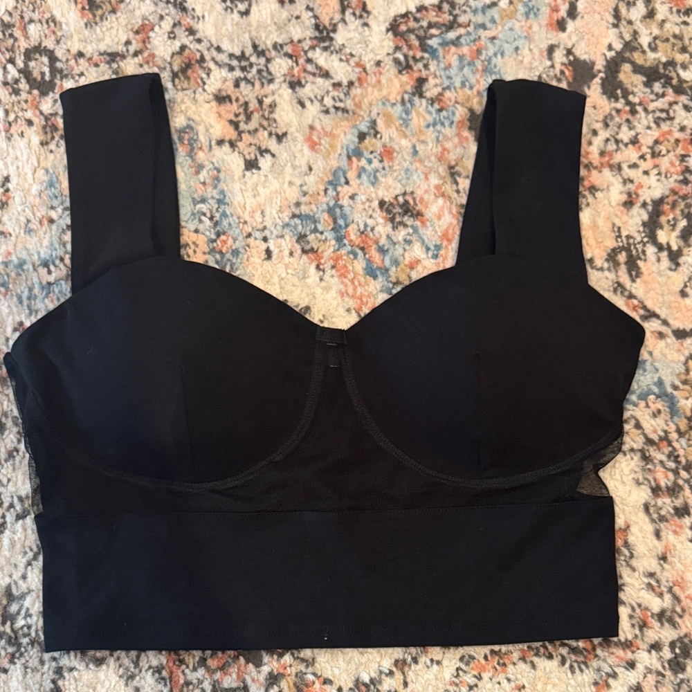 Black Women's bustier crop Top
